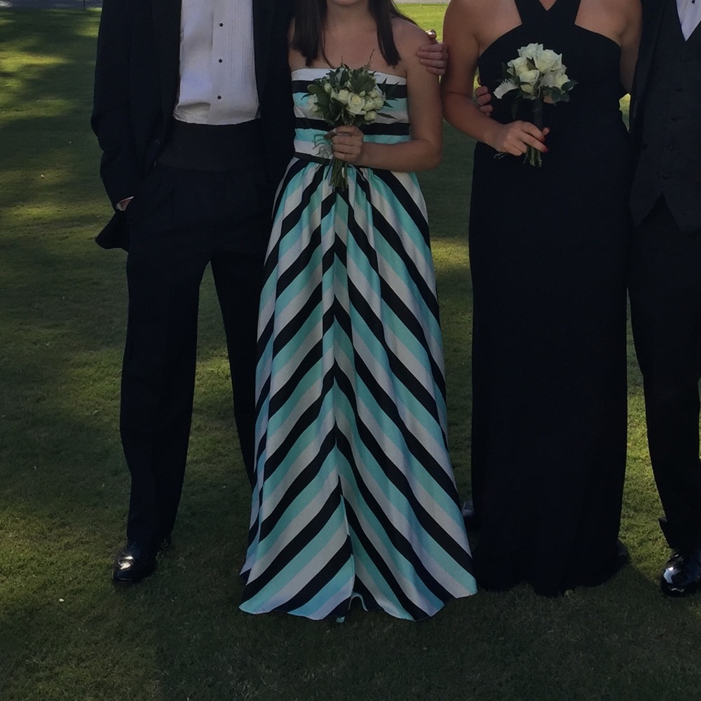 Aqua Striped Gown